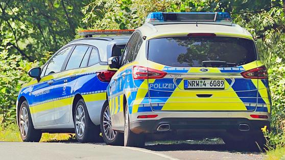 Streifenwagen von Polizei und Ordnungsamt am Dienstag an der Wickeder Straße in Wiehagen FOTO: ANDREAS DUNKER